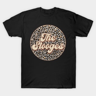 Retro Music Stooges Personalized Name Circle Birthday T-Shirt